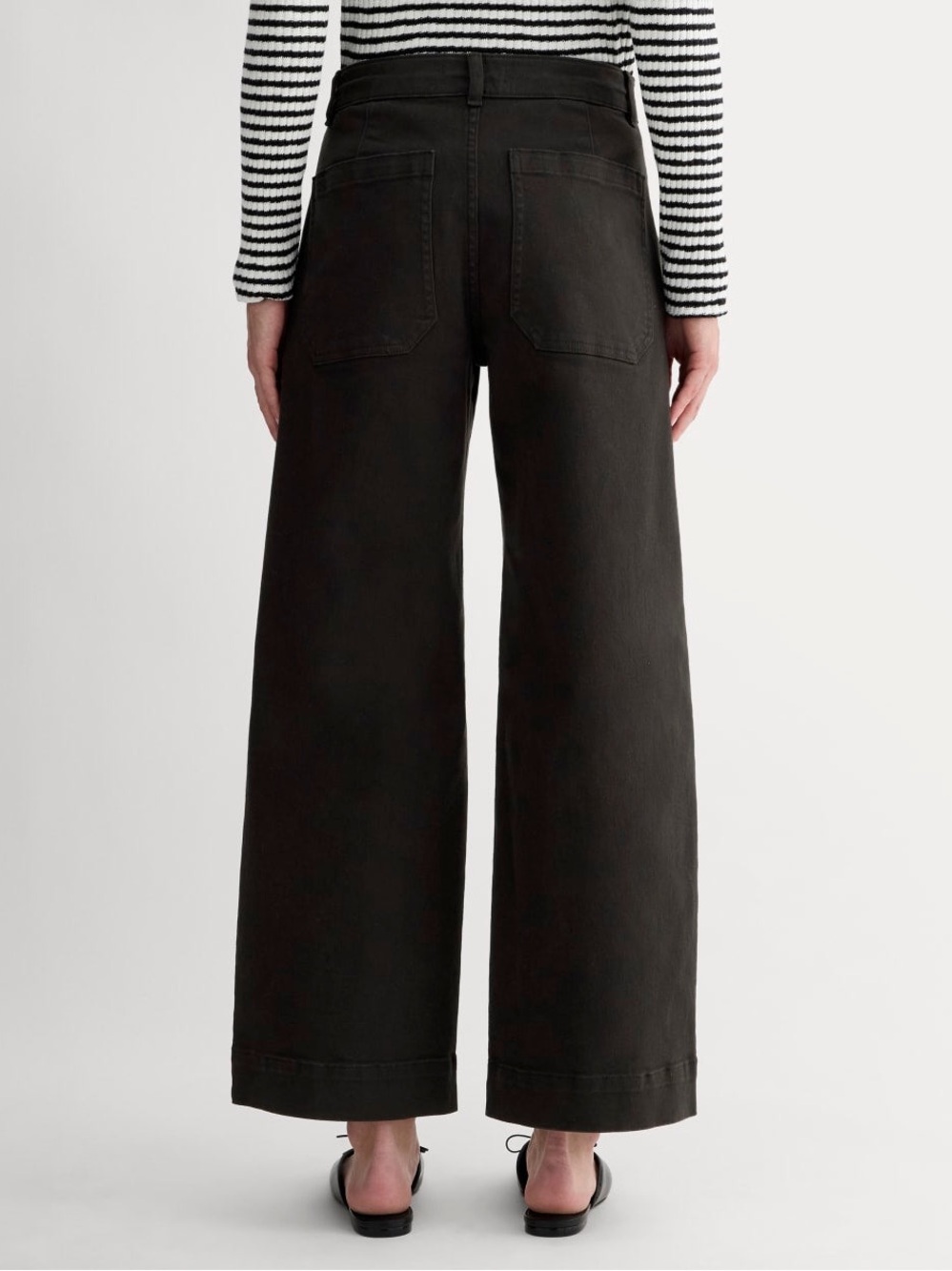 Everlane The Utility Wide-Leg Pant in Black Size 2 Regular Organic Cotton - Picture 2 of 8